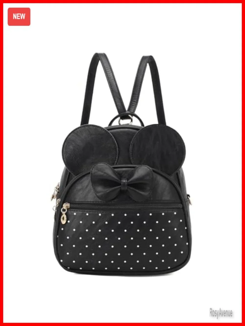 Mini Backpack Bowknot Polka Dot Daypack Convertible Shoulder Bag Purse Faux